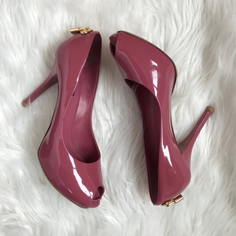 Louis Vuitton Oh Really! Peep Toe Patent Pumps